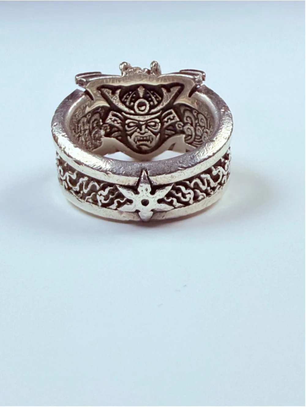 NightRider Bushido Dragon Red Garnet Eye 925 Sterling Silver Warrior Ring $655